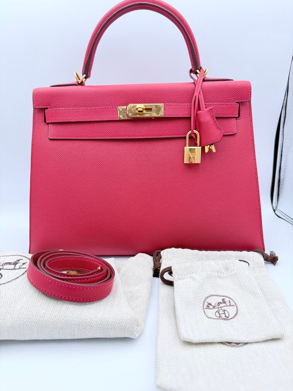 🌸 HERMÈS Kelly 28 Sellier • Red Epsom • GHW • A Stamp 2017 • Full Set 🌸